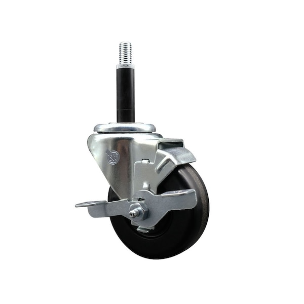 3-1/2'' Phenolic Swivel 3/4'' Expanding Stem Caster with Brake